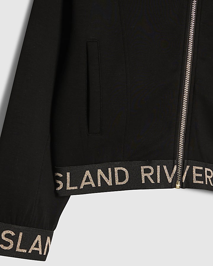 Girls Black Premium Zipped Hoodie