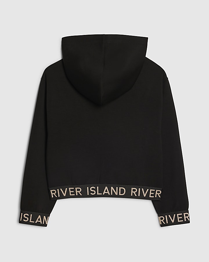 Girls Black Premium Zipped Hoodie