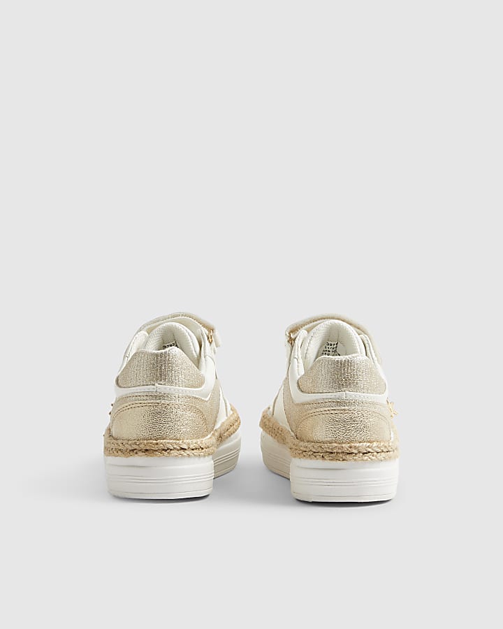 Girls Gold Sea Shell Trainers