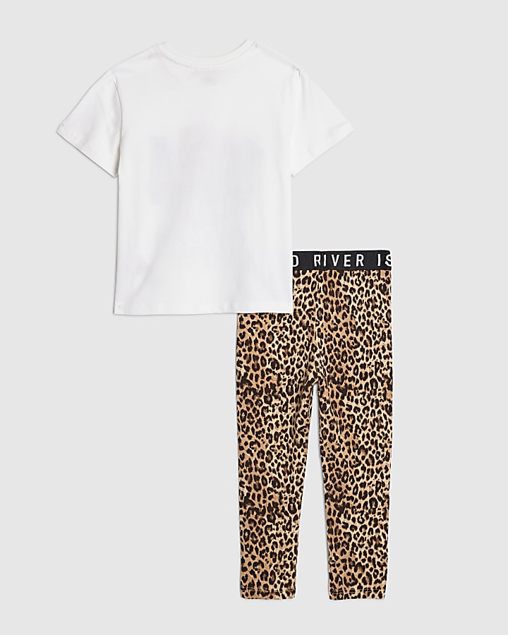 Mini Girls White 1994 Bear T-Shirt Set