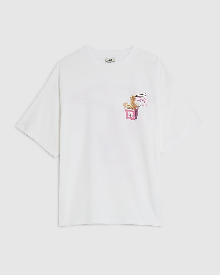 Girls White Ramen Queen T-Shirt