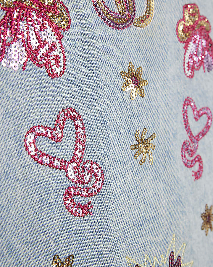 Girls Cowboy Sequin Top Set