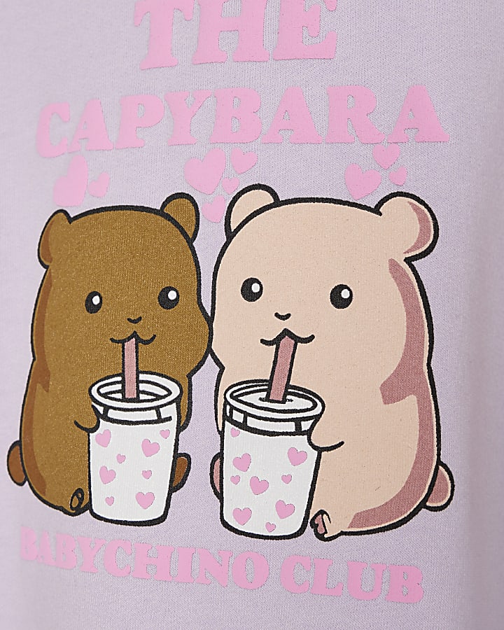 Mini Girls Purple Babyccino Jumper Set