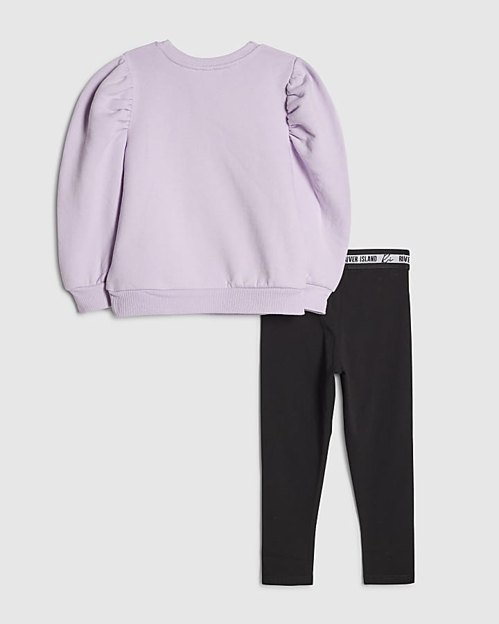 Mini Girls Purple Babyccino Jumper Set