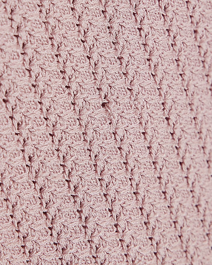 Girls Pink 3D Bow Knitted Tank Top