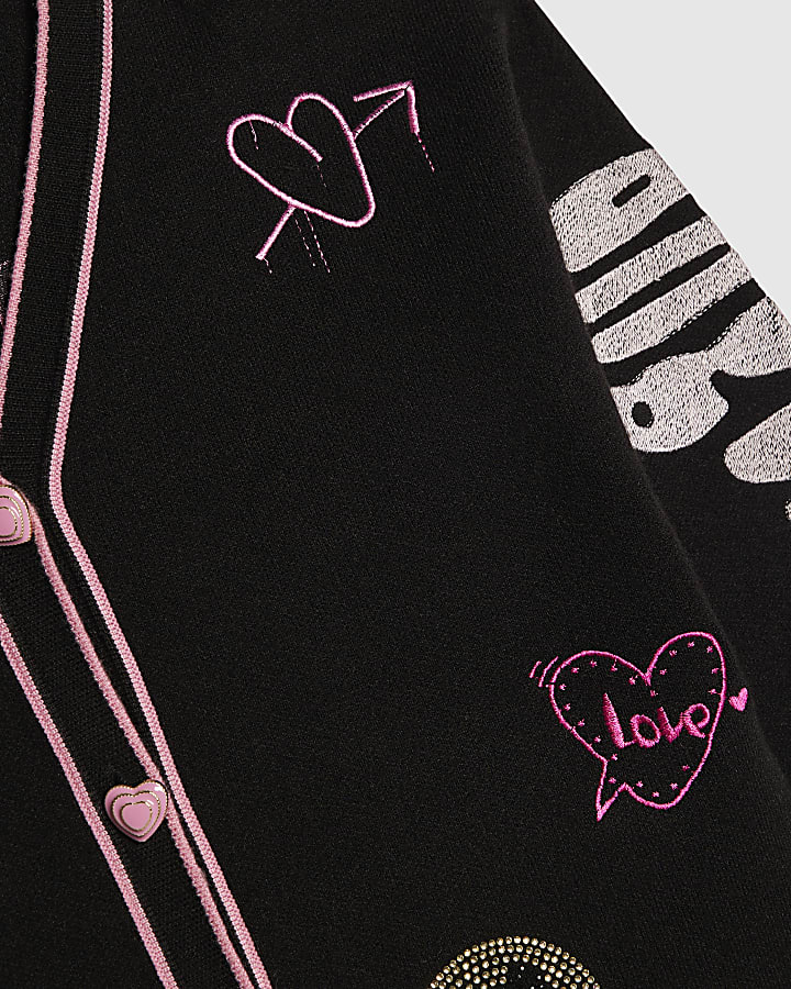 Girls Black Sassy Era Cardigan