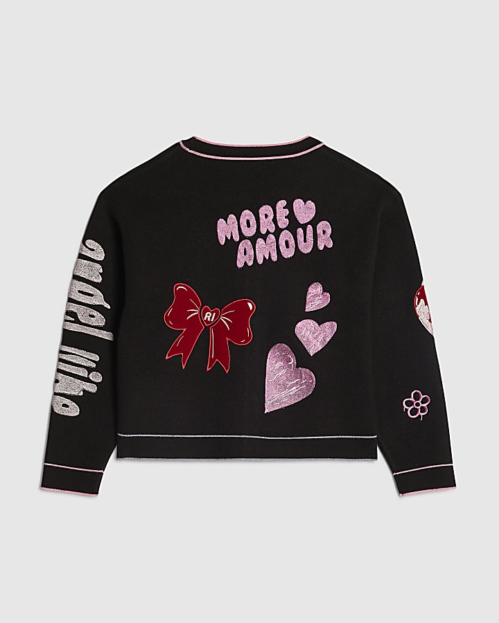 Girls Black Sassy Era Cardigan