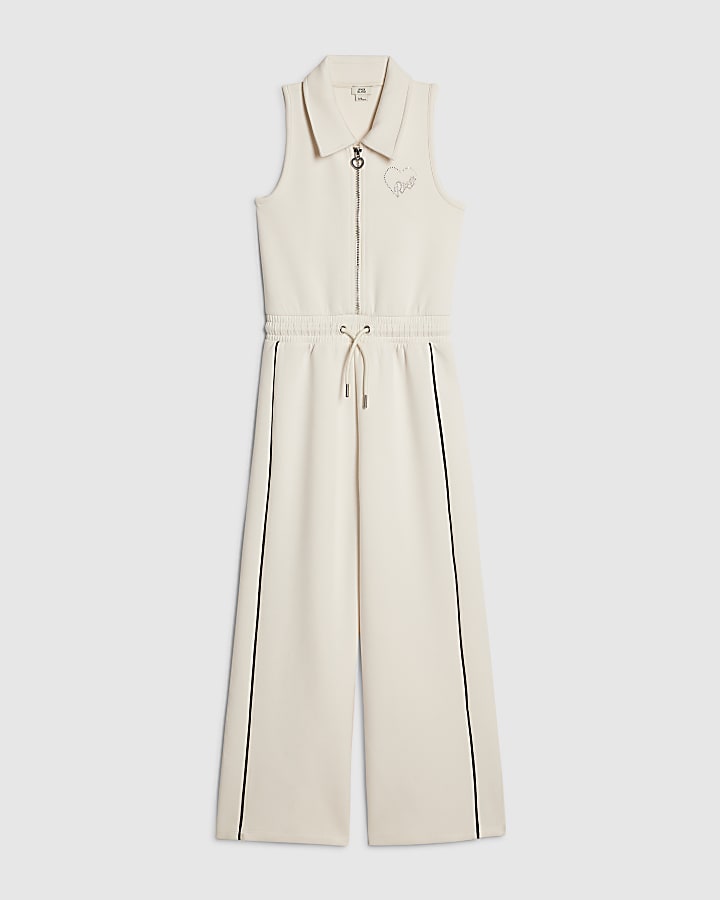 Girls Cream Premium Jumpsuit