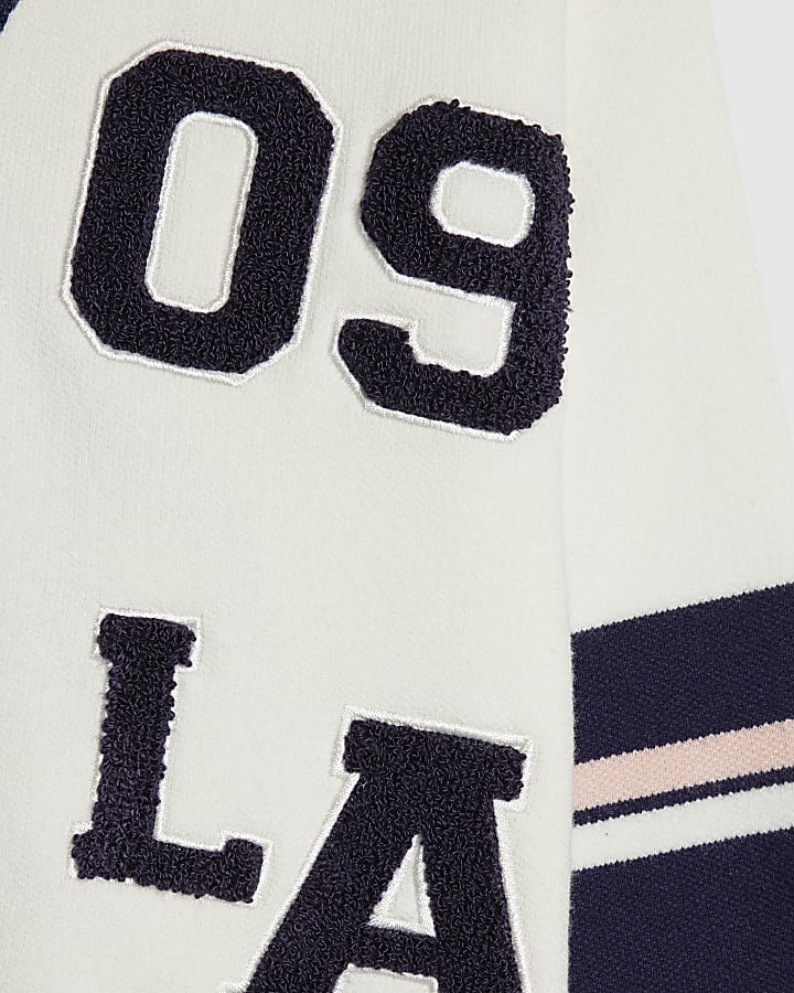 Girls White Stripe Cardigan