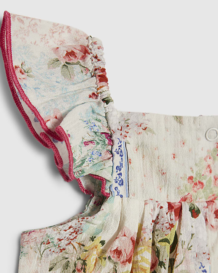 Baby Girls Pink Patchwork Bow Bloomer Set