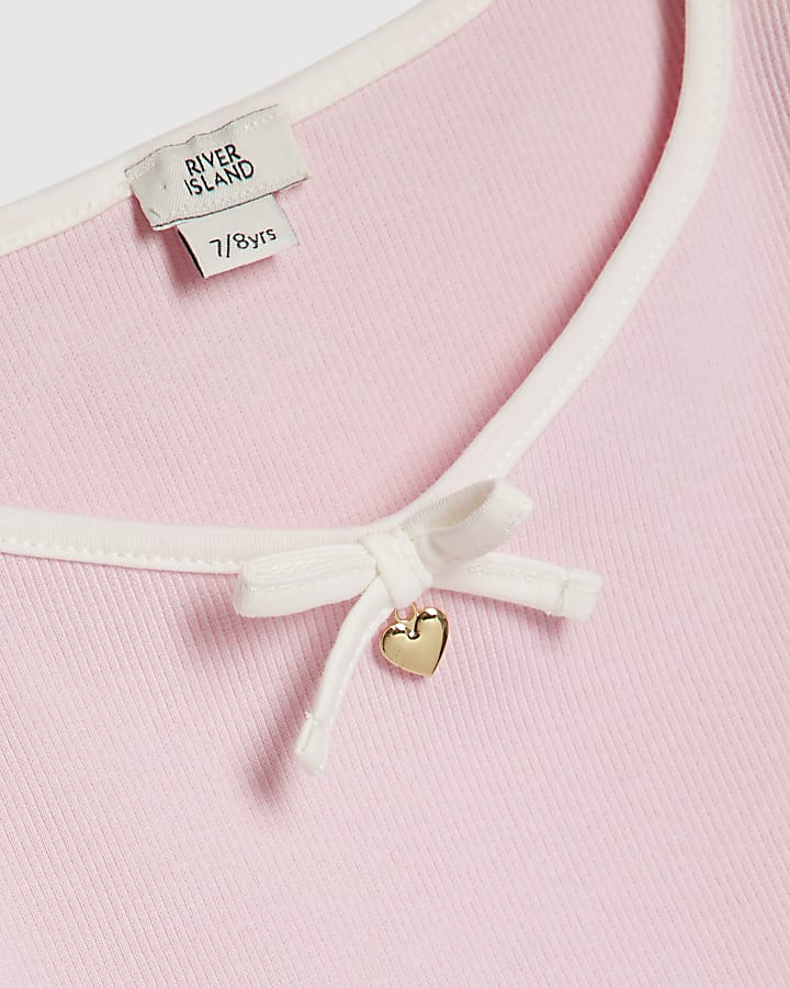 Girls Pink Bow Top
