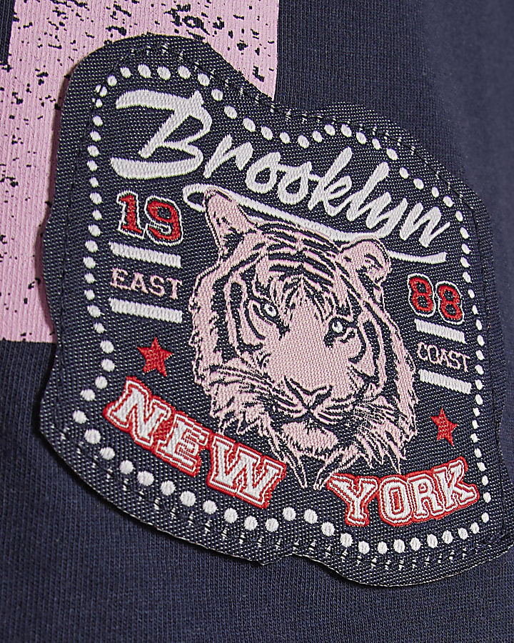 Girls Navy New York 91 T-Shirt