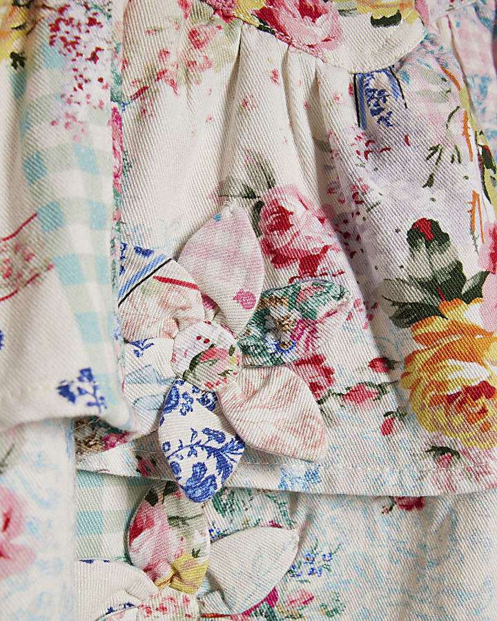 Mini Girls Pink Patchwork Cabbages Dress