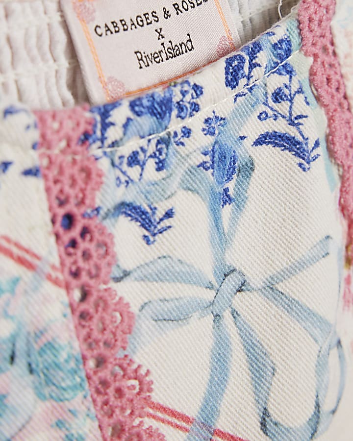 Mini Girls Pink Patchwork Cabbages Dress