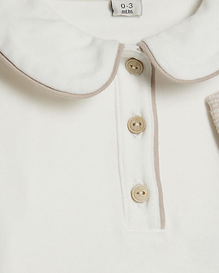 Baby Boys Beige Dungaree Set