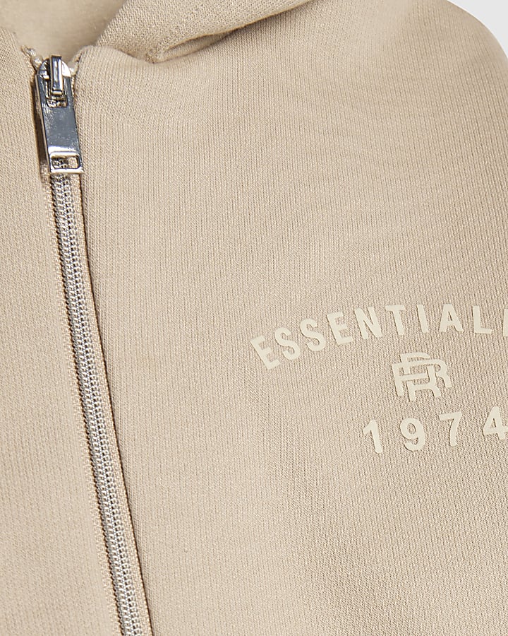 Mini Boys Beige Essentialism Hoodie Set