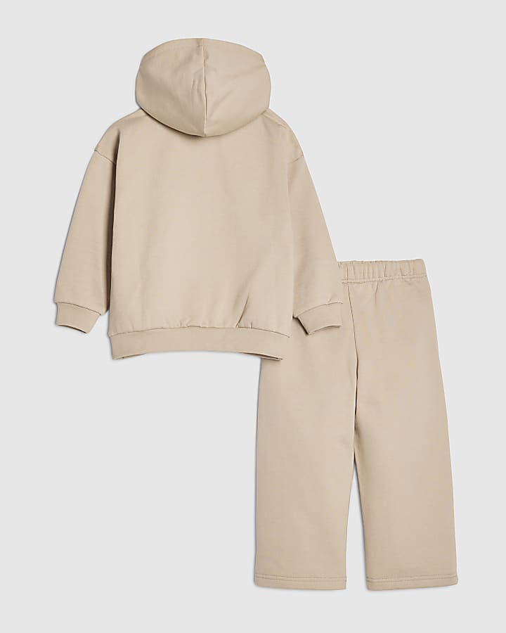 Mini Boys Beige Essentialism Hoodie Set