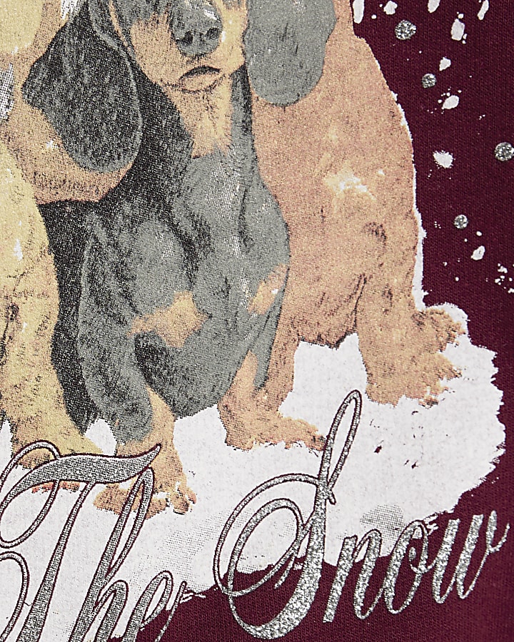 Girls Red Dachsund Dog Sweatshirt