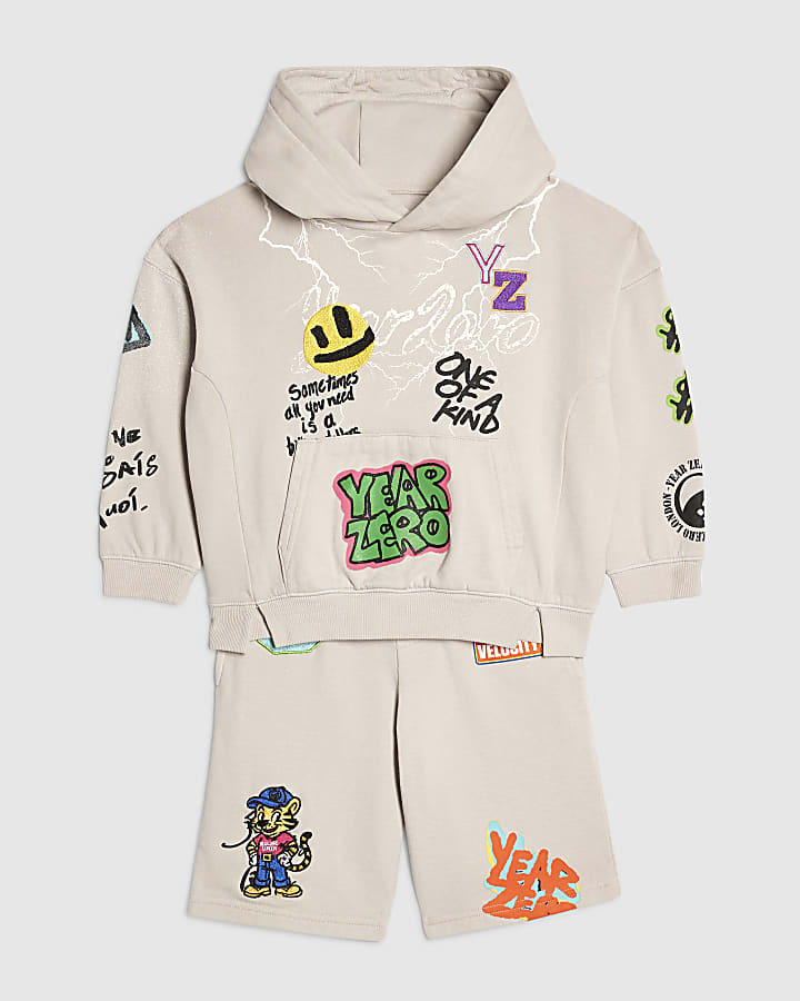 Mini Boys Beige Year Zero Graffiti Set