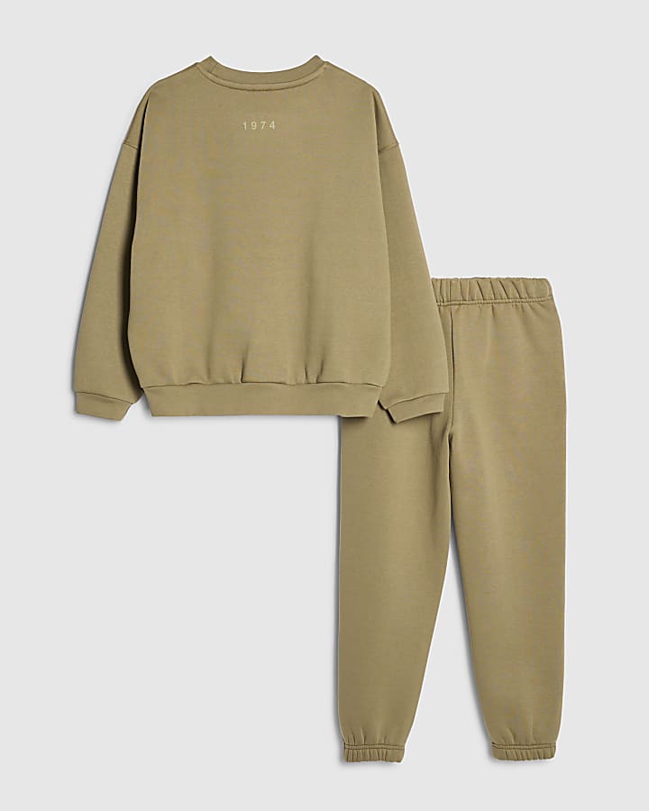 Boys Khaki Essentialism Sweatshirt Set