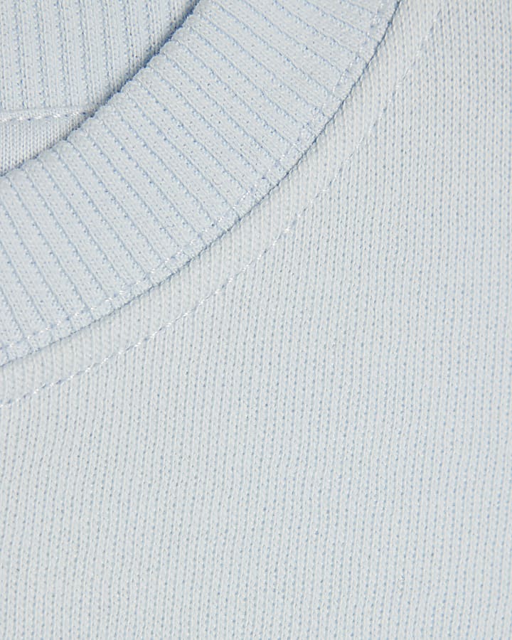 Girls Blue Bow Stitch Sweatshirt