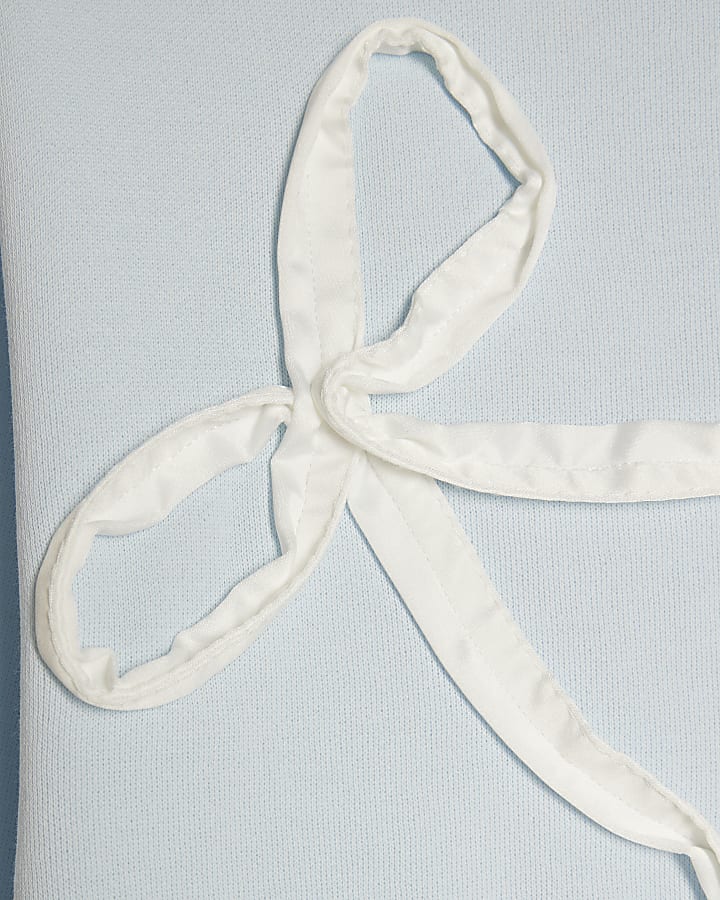 Girls Blue Bow Stitch Sweatshirt