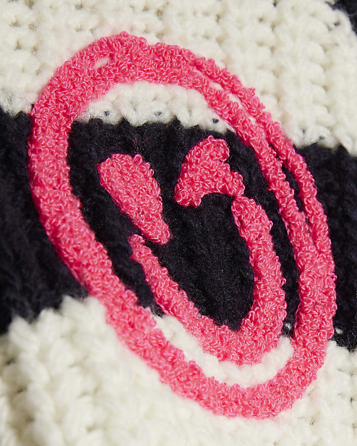 Girls Navy Stripe Smile Cardigan