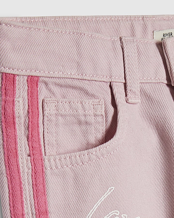 Girls Pink Graffiti Straight Jeans
