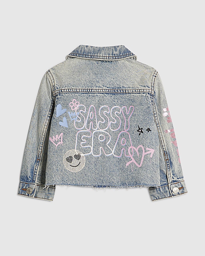 Mini Girls Blue Sassy Era Denim Jacket