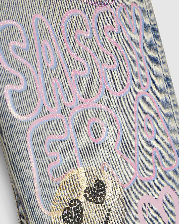 Mini Girls Blue Sassy Era Straight Leg Jeans