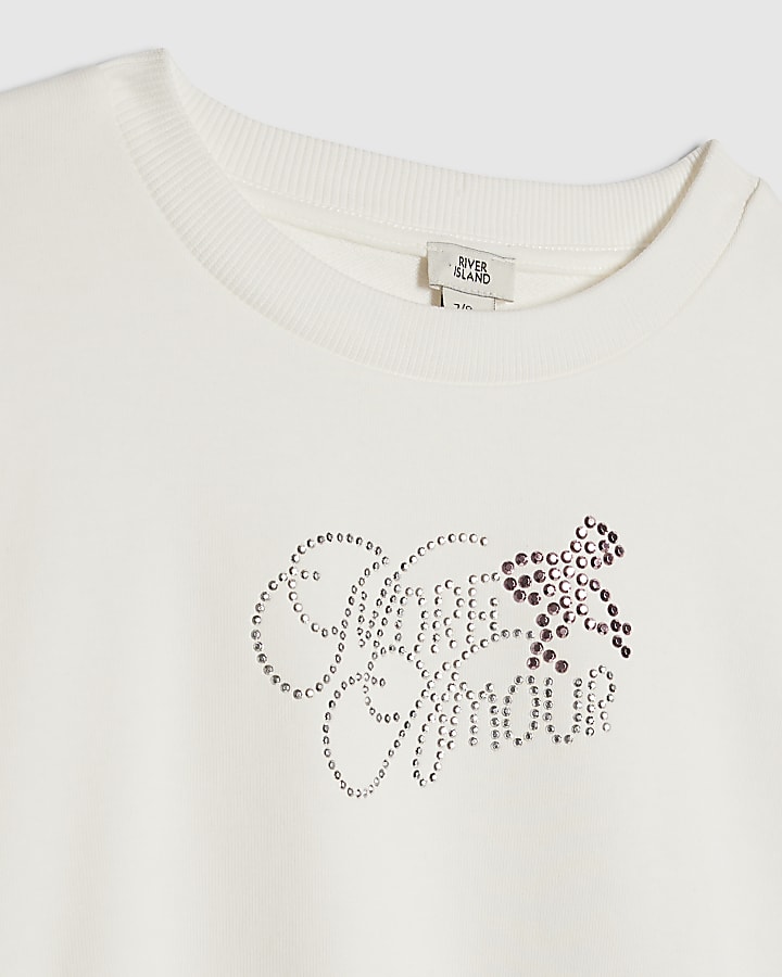 Girls Black Bow Sweatshirt Set