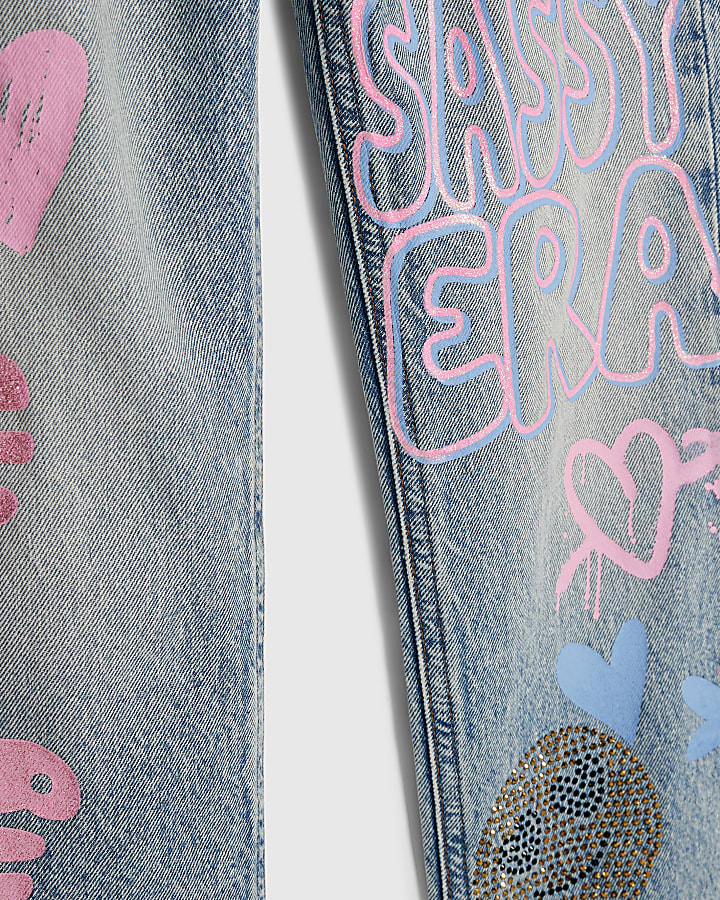 Girls Blue Sassy Era Straight Jeans