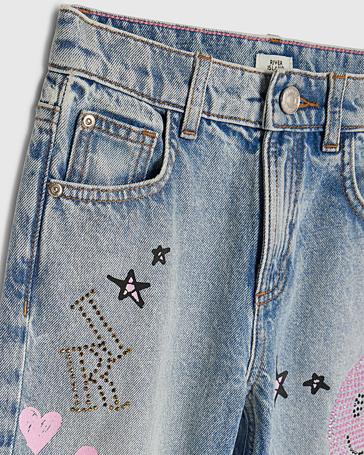 Girls Blue Sassy Era Straight Jeans