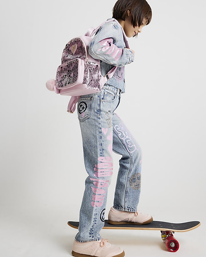 Girls Blue Sassy Era Straight Jeans