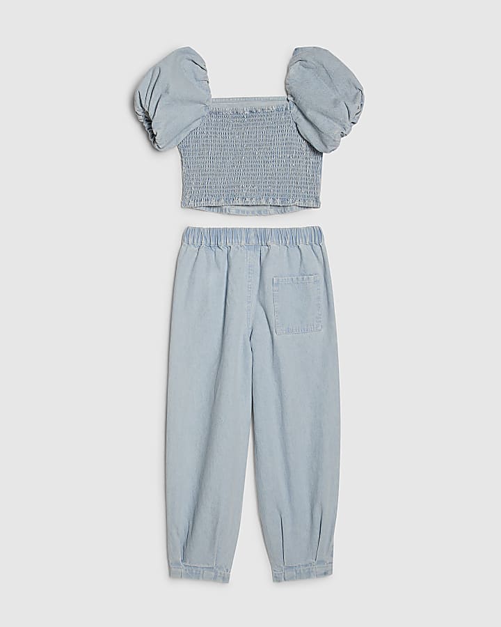 Girls Blue Cargo Barrel Set