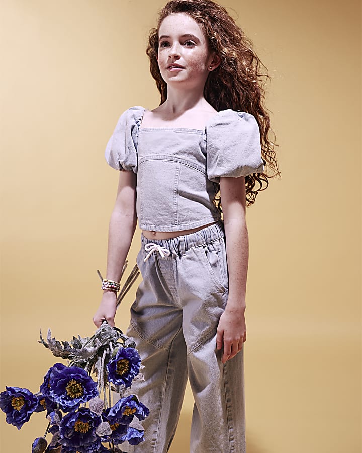 Girls Blue Cargo Barrel Set