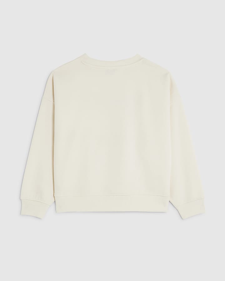 Girls Cream Fierce Cute Monster Sweatshirt