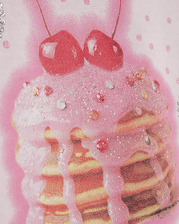 Girls Pink L'amour Paris Pancakes Sweatshirt