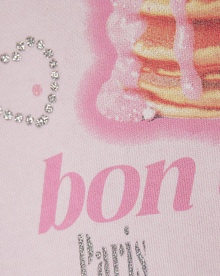 Girls Pink L'amour Paris Pancakes Sweatshirt