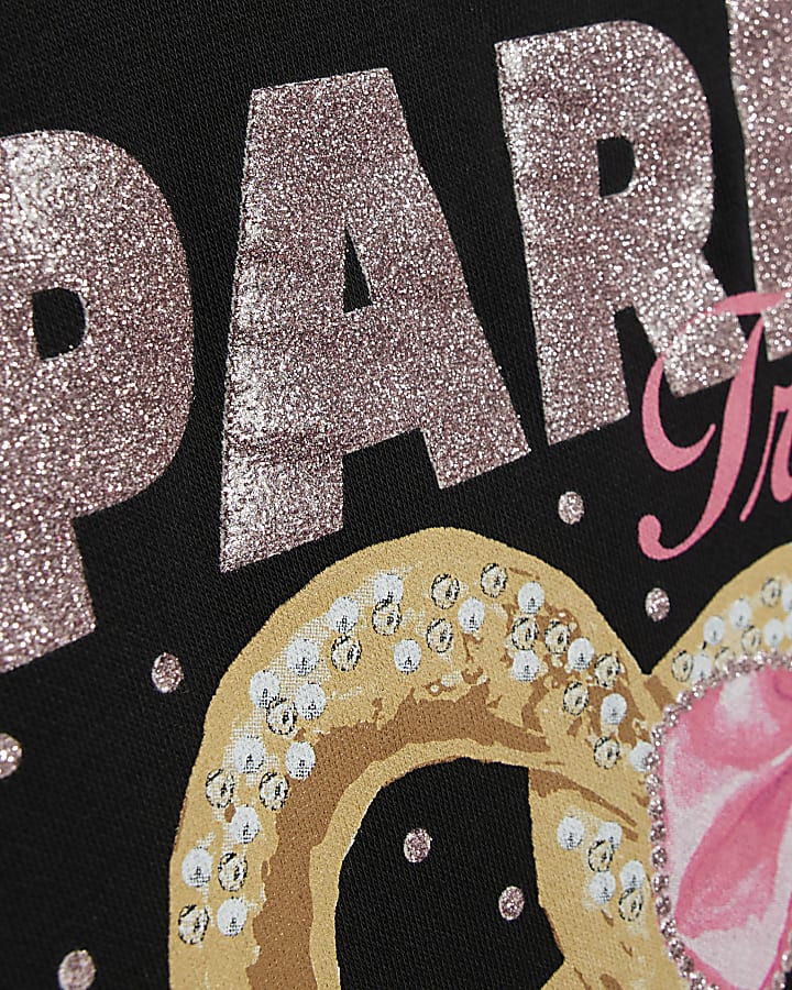 Girls Black Sweet Treats Bakery Sweatshirt