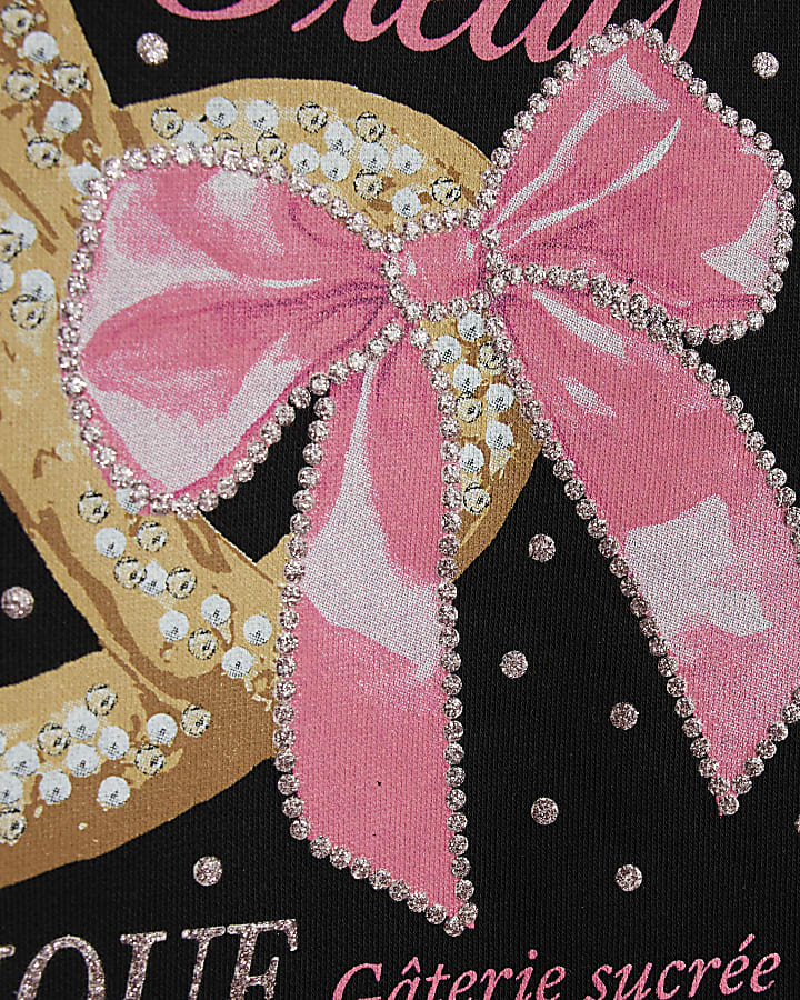 Girls Black Sweet Treats Bakery Sweatshirt