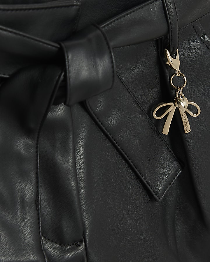 Girls Black Bow Sweatshirt Set