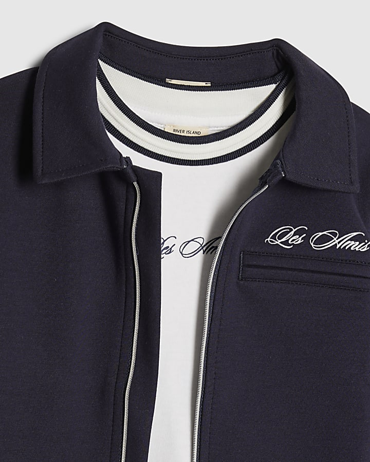 Mini Boys Navy Jacket 3 Piece Set