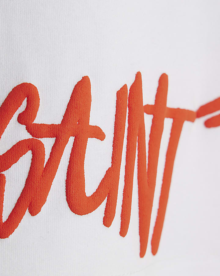 Boys White Graffiti Doodle Bear T-Shirt