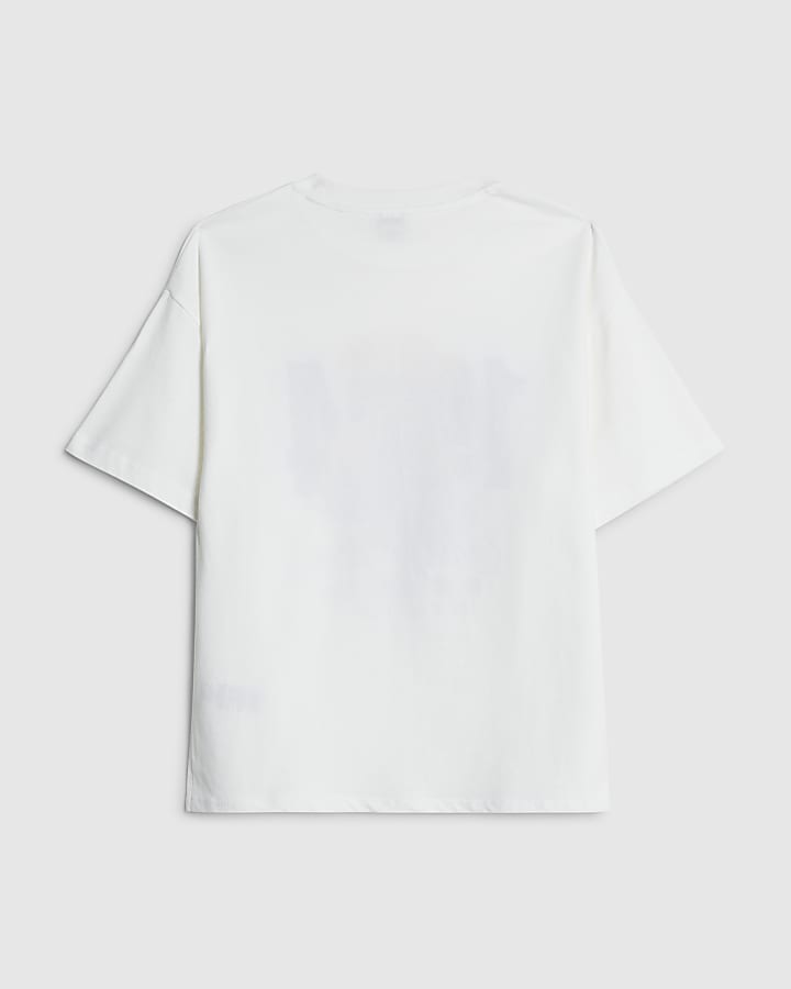 Girls White Boba Bear T-Shirt