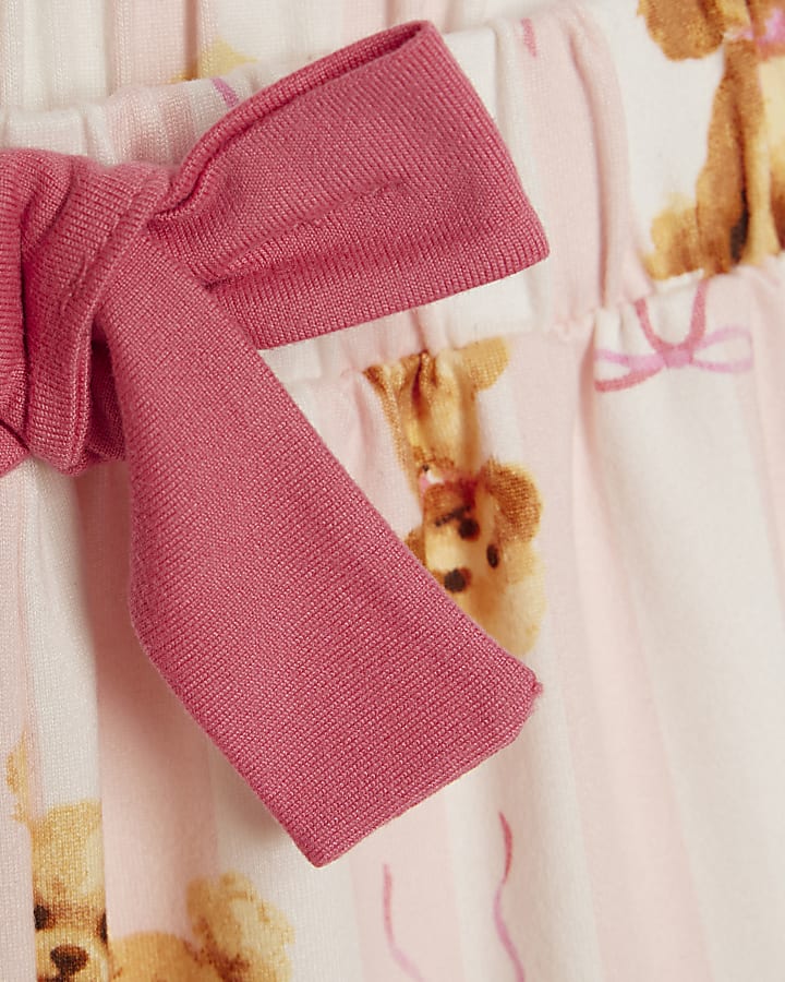 Girls Pink Puppy Button Through Pyjamas