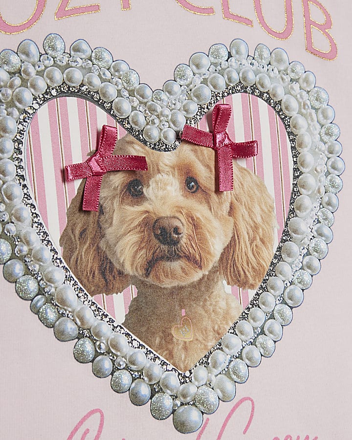 Girls Pink Puppy Pyjamas Set