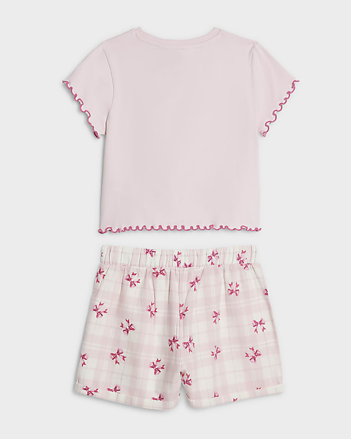 Girls Pink Puppy Pyjamas Set