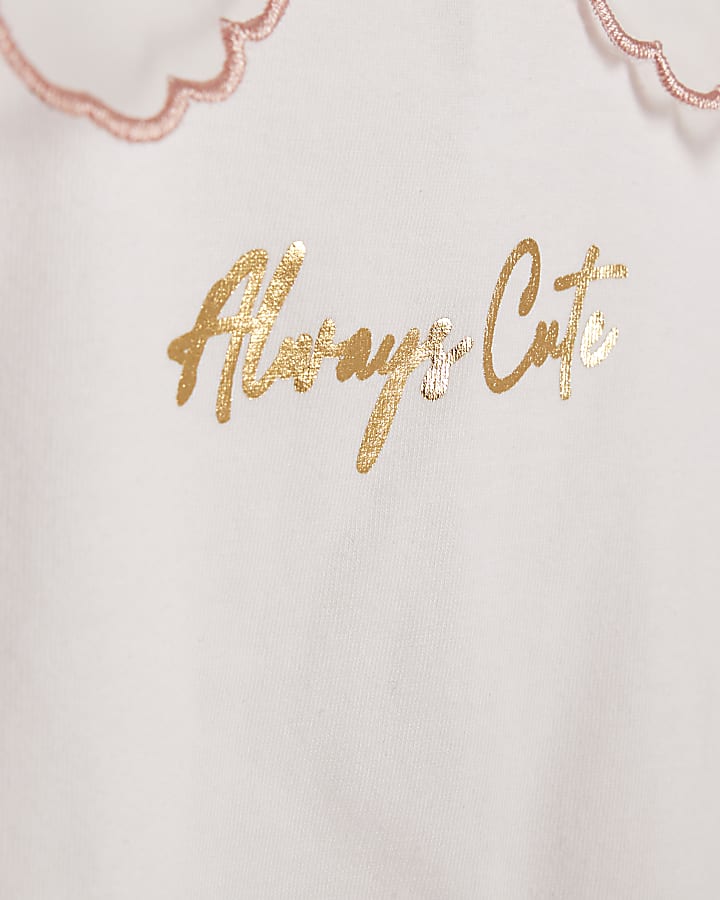 Mini Girls Pink Faux Suede Skort Set