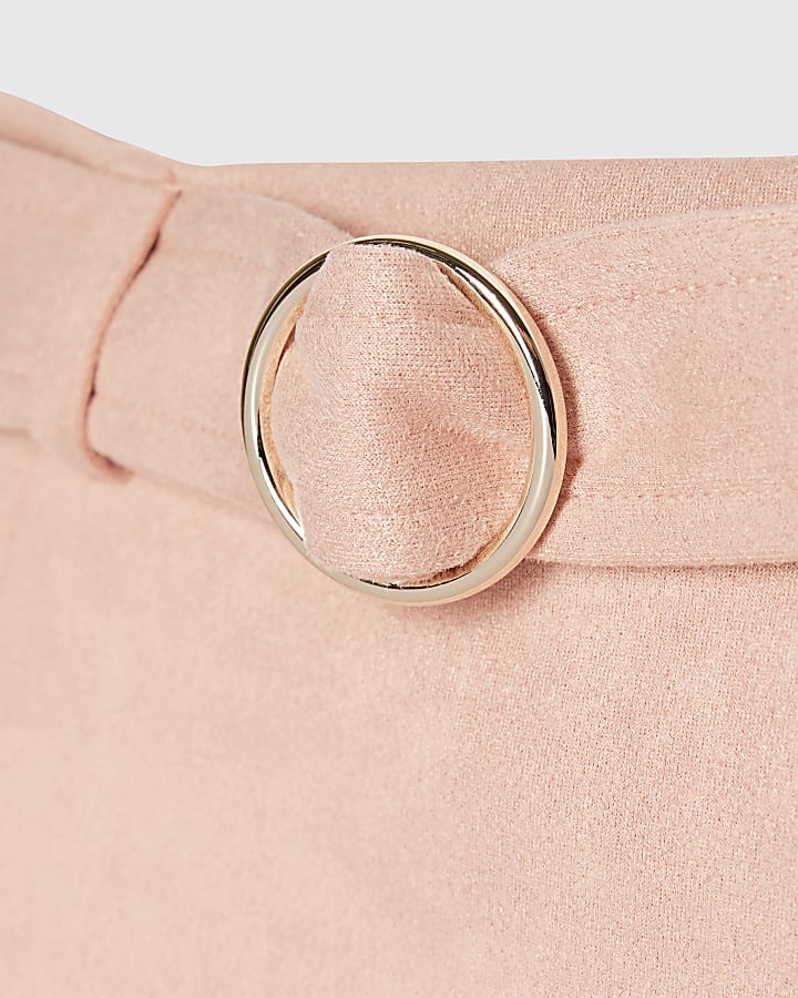 Mini Girls Pink Faux Suede Skort Set